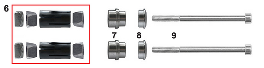 Rear fairing screw+expander kit Ø32