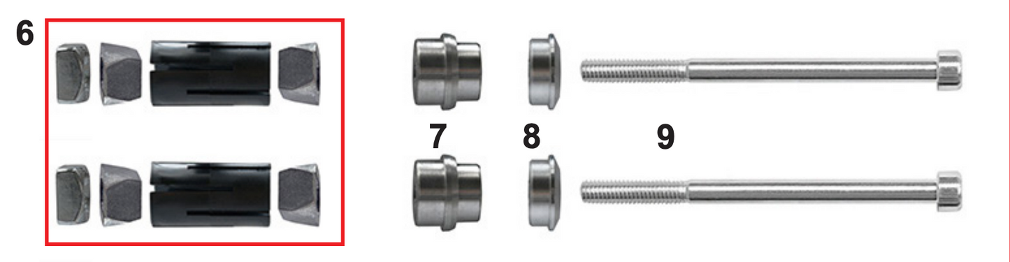 Rear fairing screw+expander kit Ø30