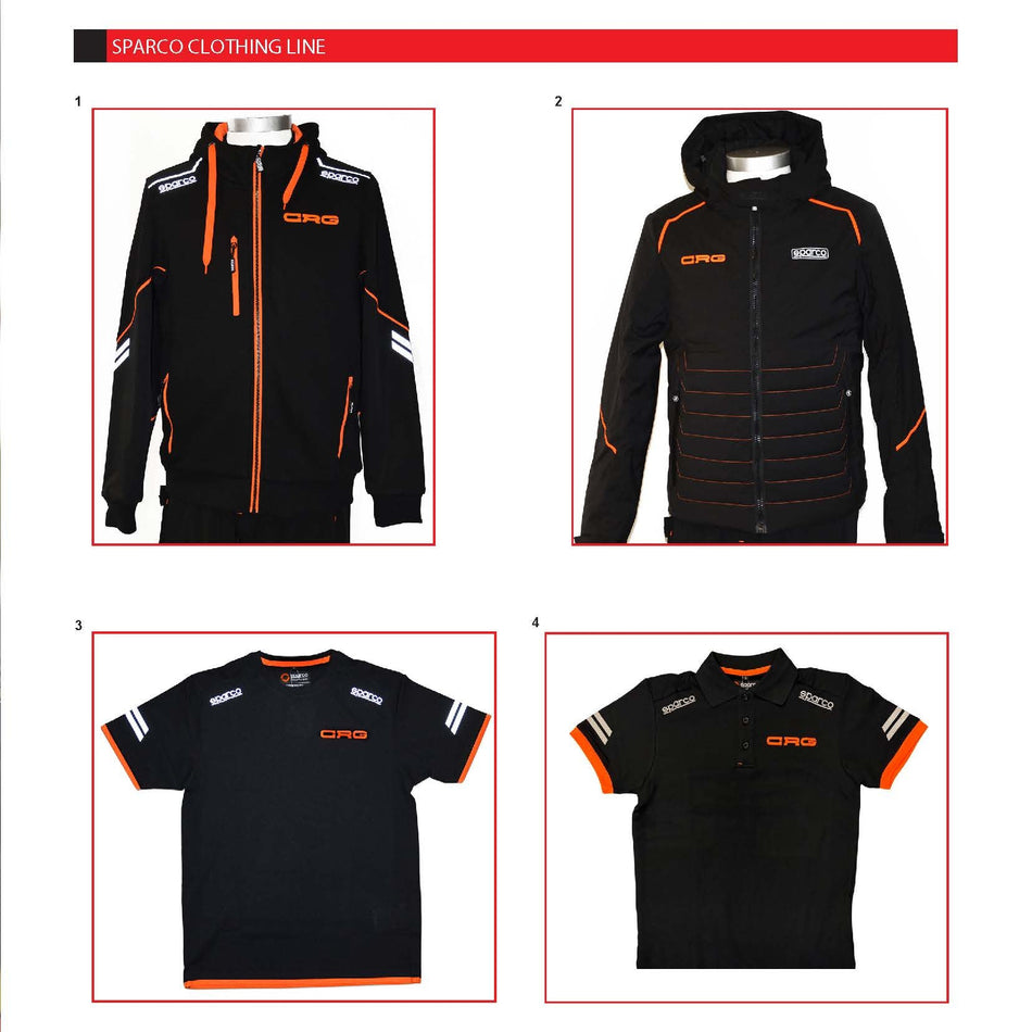 CRG CLOTHING LINE - SPARCO SWEATSHIRT, JACKET, T-SHIRT & POLO