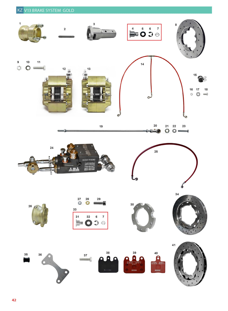 CRG - KZ V13 BRAKE SYSTEM GOLD