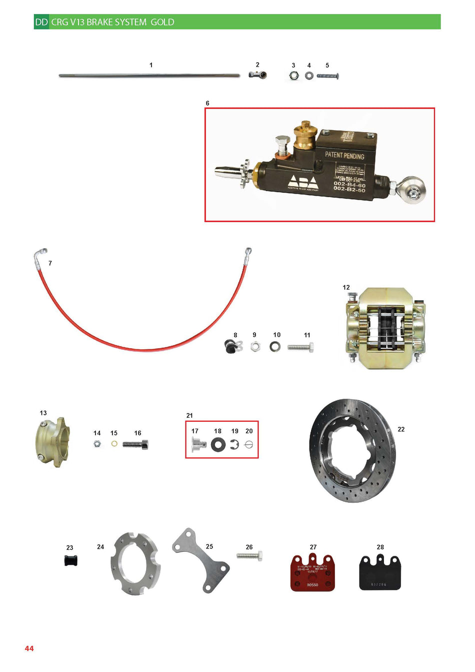CRG - DD V13 BRAKE SYSTEM GOLD