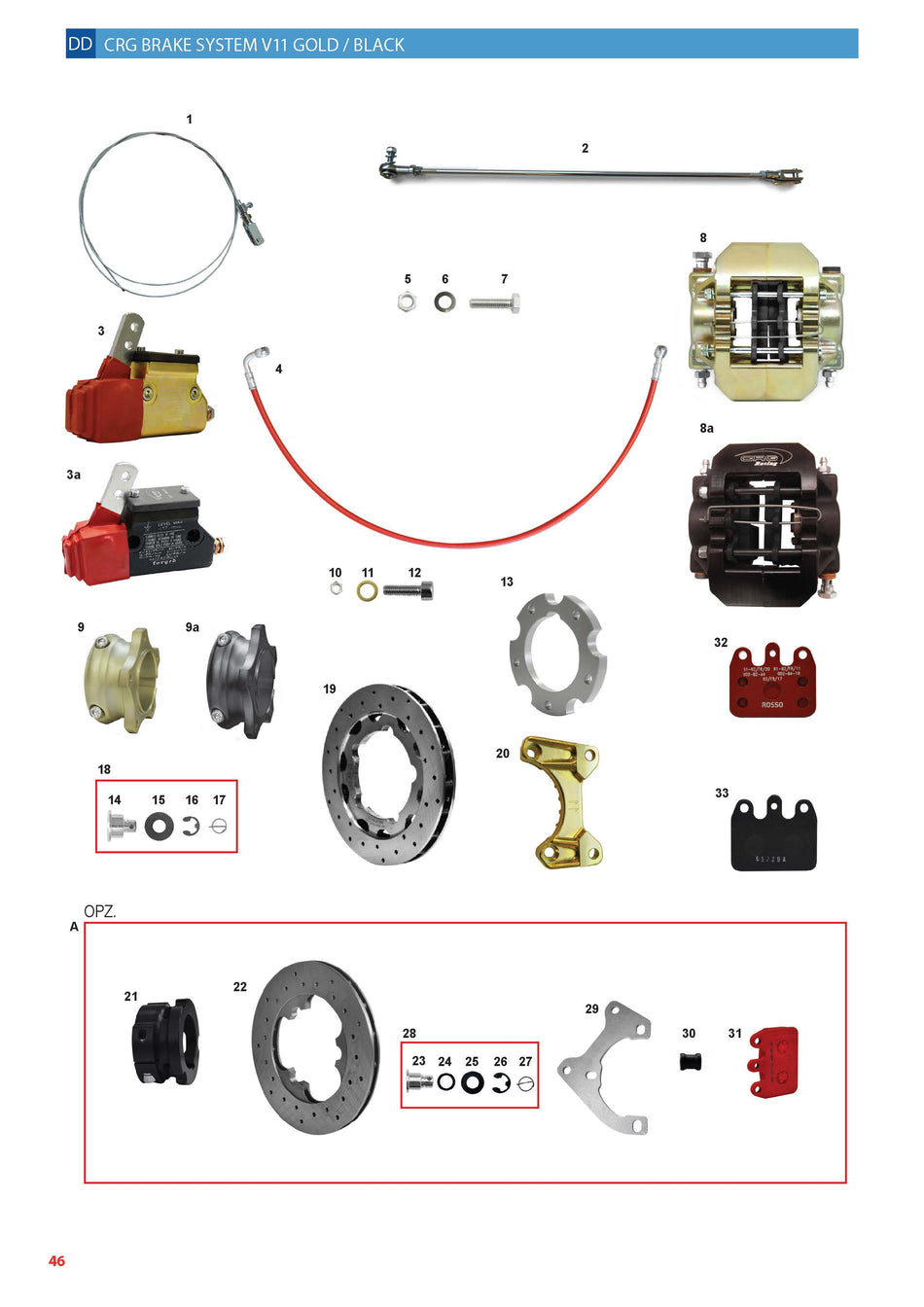 CRG - DD BRAKE SYSTEM V11 GOLD / BLACK