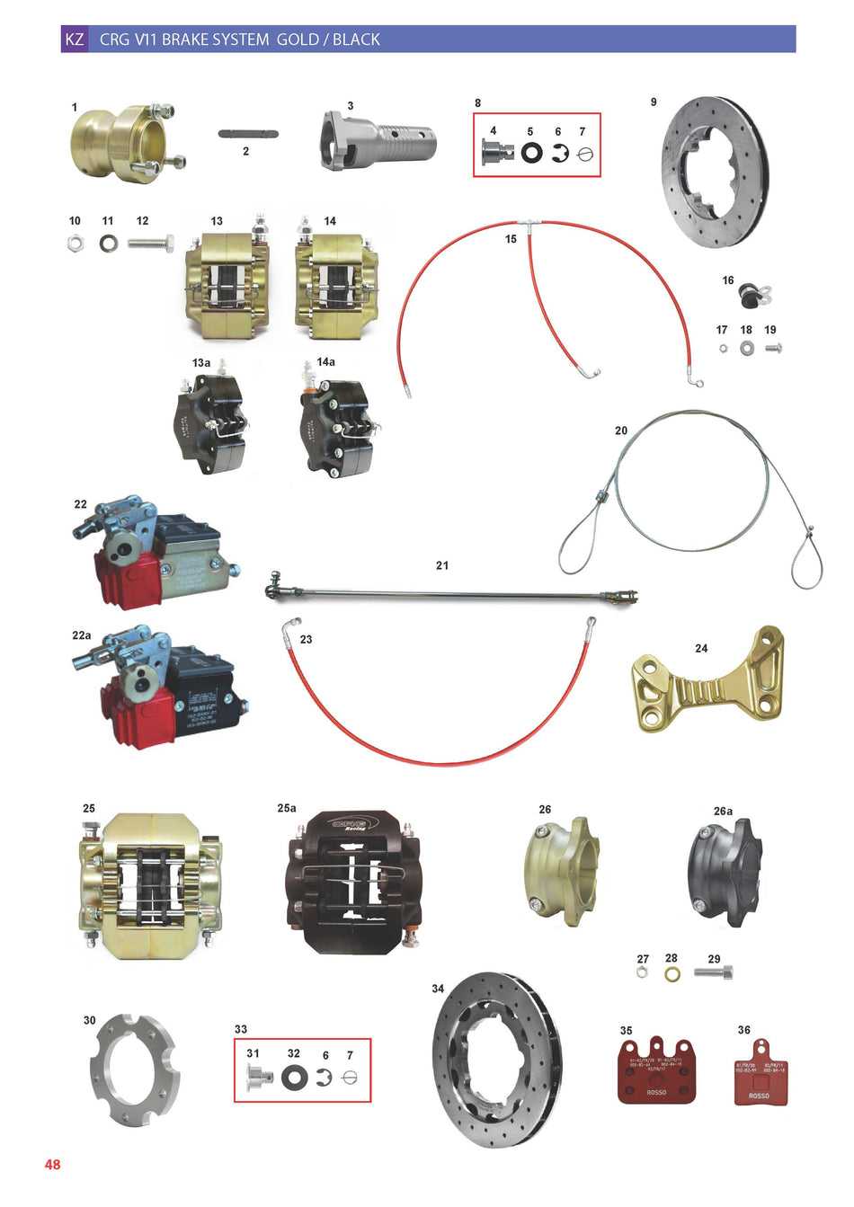 CRG - KZ BRAKE SYSTEM V11 GOLD / BLACK