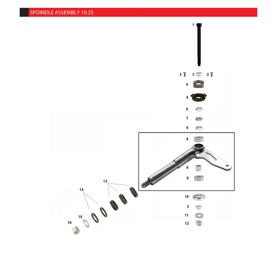 CRG 10MM KINGPIN & 25MM SPINDLE ASSEMBLY