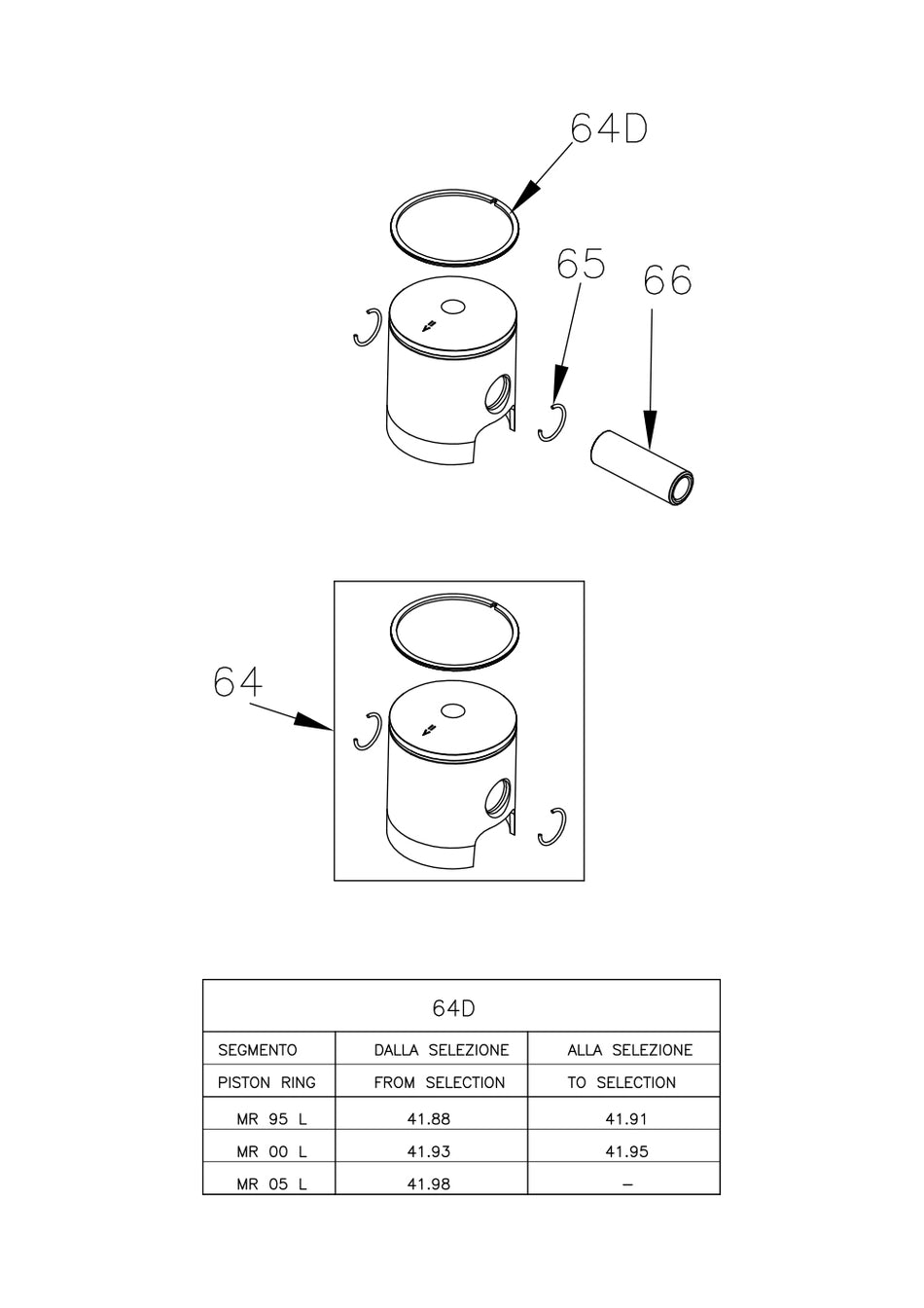 ROK MINI OTK Engine Parts Piston Assembly