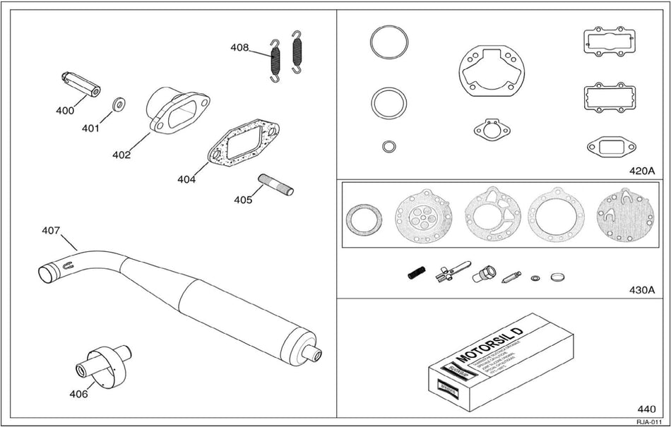 IAME KA 100CC Exhaust Group & Gaskets