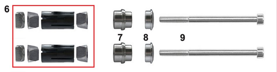 Rear fairing screw+expander kit Ø32