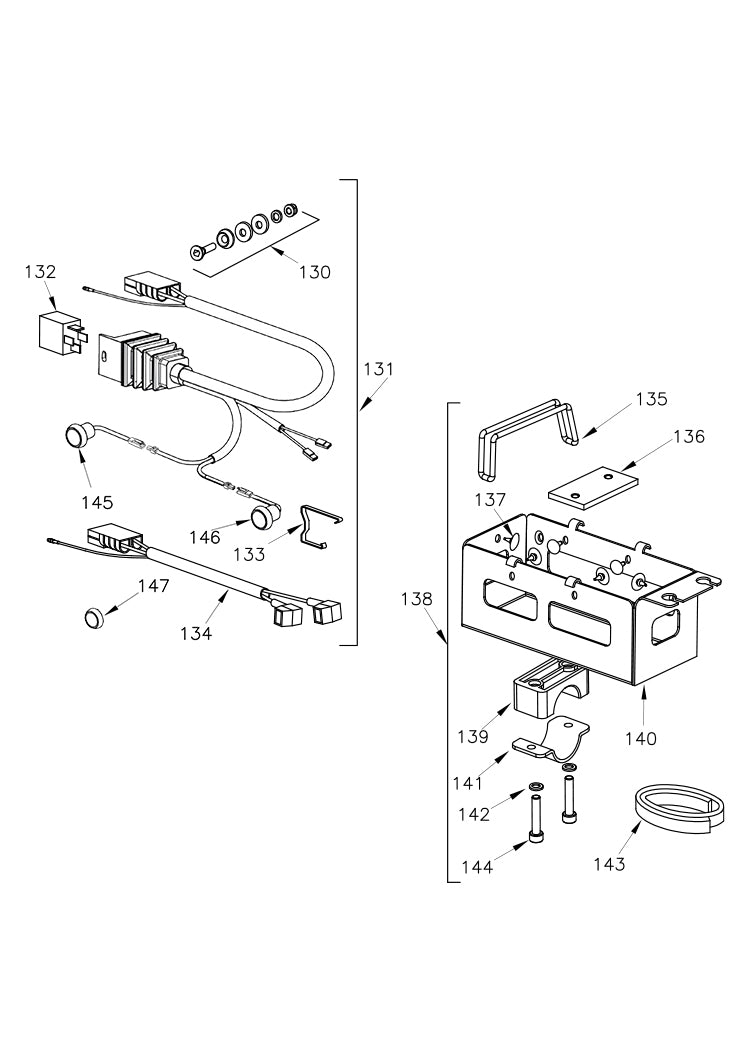 VLR100 OTK Engine Parts Wiring Harness and Battery Box