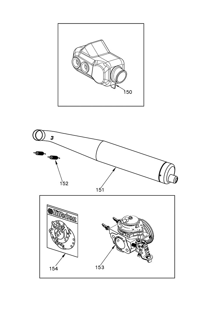VLR100 OTK Engine Parts - Airbox, Exhaust, Carburetor