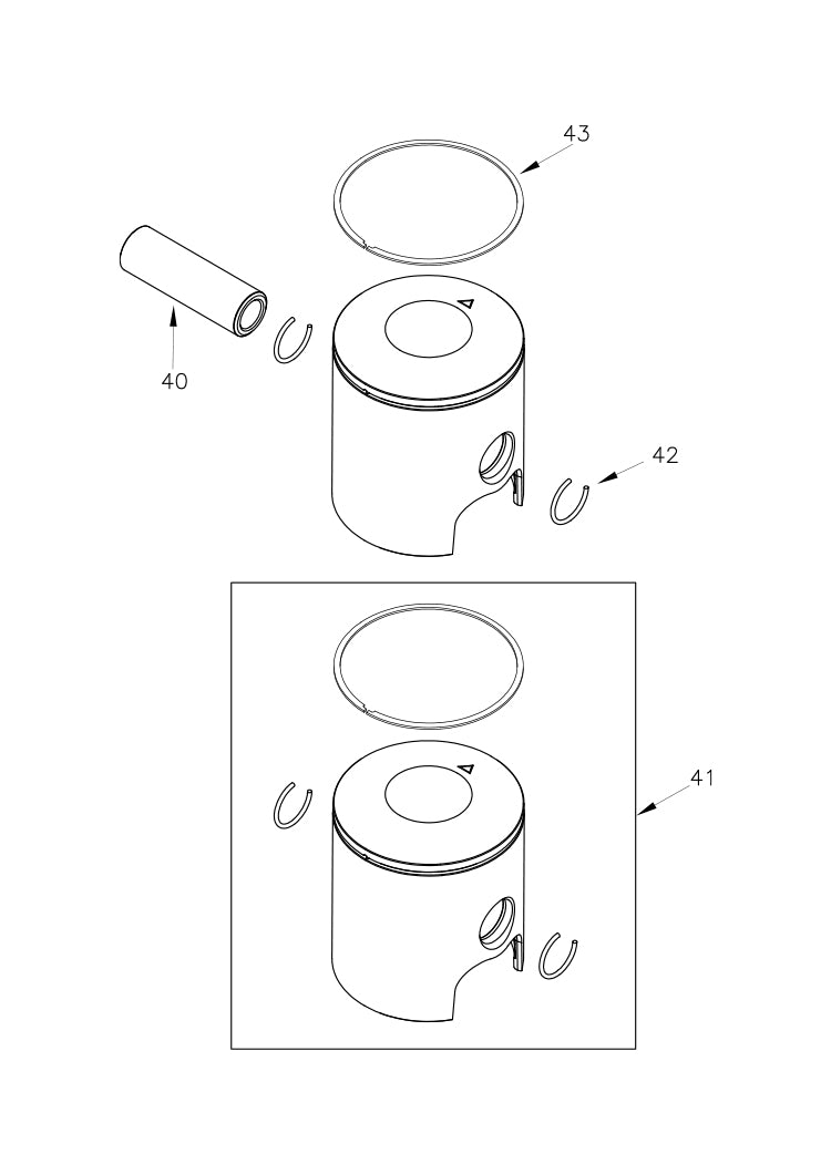 VLR100 OTK Engine Parts Piston Assembly